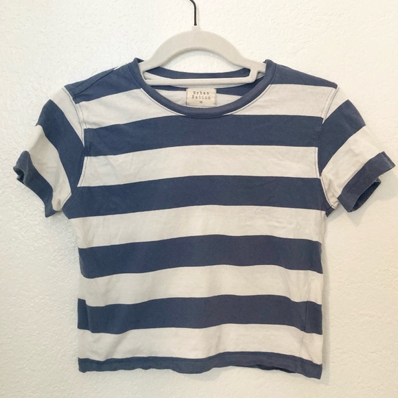 Urban Nation Tops - Blue Striped Baby Tee